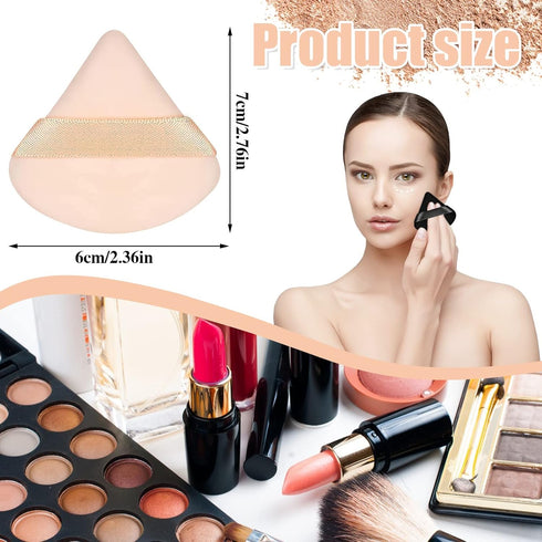 Pimoys 6 Pieces Powder Puff Face Triangle Makeup Sponge Soft Velour Puffs for Loose Powder Setting Powder Blender Foundation Sponge Beauty Makeup ...