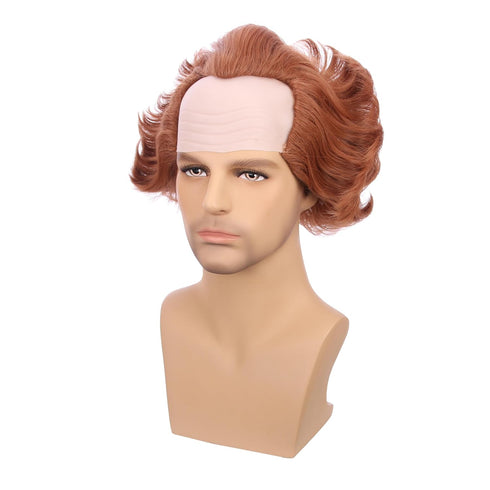 Short Orange Brown Wig for Halloween Cosplay Party Heat Resistant Synthetic Wig with Wig Cap...