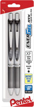 Pentel EnerGel RTX Retractable Liquid Gel Pen, 0.3 mm Needle Tip, Black Ink, Pack of 2...