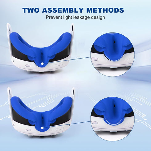 2Pcs VR Face Pad for Oculus/Meta Quest 3,Washable Anti Leakage Light and Anti Sweat Face Cushion Replacement(Red+Blue)......