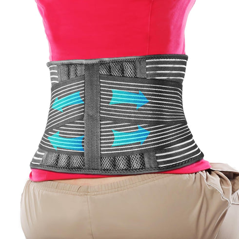 FESAS Breathable Back Brace with Lumbar Pad - Support Belt for Lower Back Pain Relief, Suitable for Women & Men, Ideal for Herniated Disc & Sciati...
