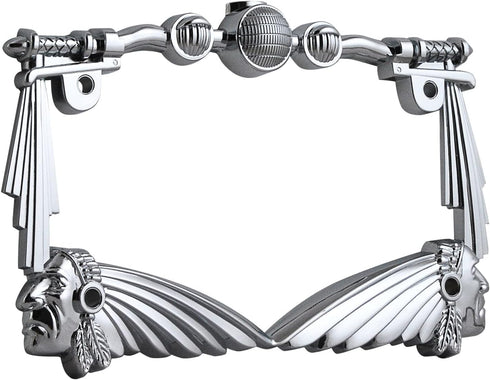 LPF248-C 3D Handle Bar and Indian Chief Style Zinc Metal Chrome Finished Motorcycle License Plate Frame...