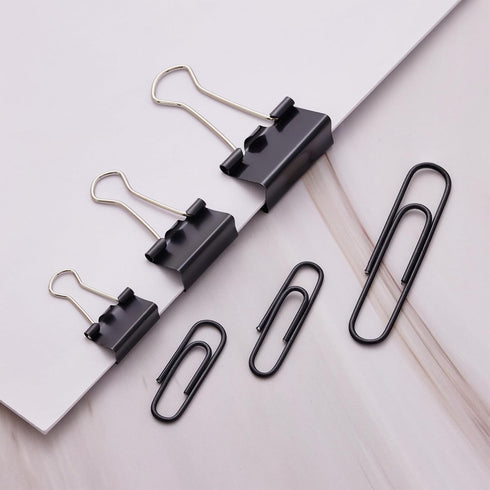 300pcs Paper Clips Binder Clips, Paper Clips Assorted Sizes, Binder Clips Assorted Sizes, Black Paper Clip, Black Binder Clip...