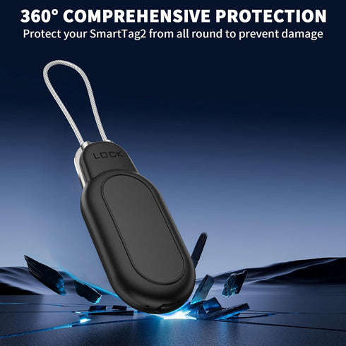 2 Pack Wire Cable Lock Case Cover for Samsung Galaxy SmartTag2, Secure Holder Case Cover Compatible with Samar Tag 2, Waterproof Case Cover with W...