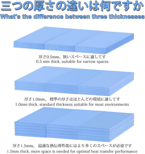 Thermal Pad 30 Pack 3 Types of Thickness Cooling Radiator Double Sided Heat Dissipating Silicone Pad 6.0W/mk Soft Material SSD CPU GPU LED IC Chip...