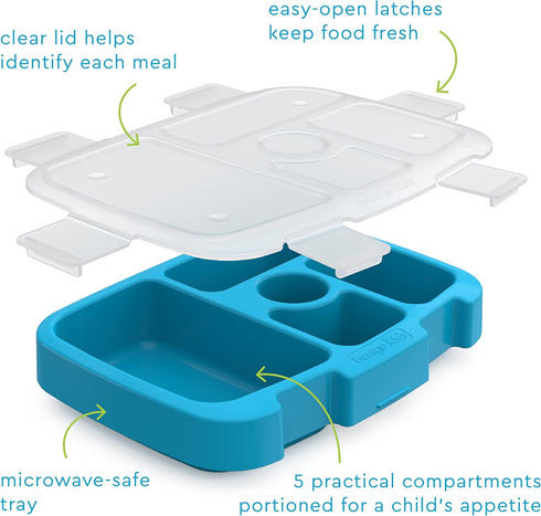 Bentgo® Kids Prints Tray with Transparent Cover - Reusable, BPA-Free, 5-Compartment Meal Prep Container with Built-In Portion Control for Healthy ...