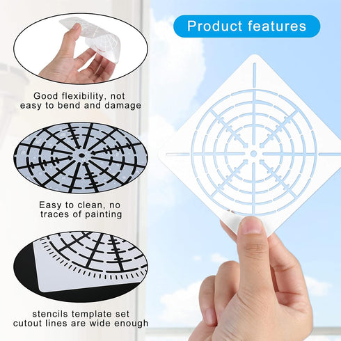 12 Pieces Mandala Dot Painting Stencils 3.5/5.1/5.8/7.9 Inches Reusable Stencils Segment Mandala Template for DIY Wall Tile Paper Fabric Glass Met...