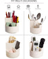 Desk Pencil Pen Holder, 3 Slots 360-Degree Spinning Pencil Pen Desk Organizers, Desktop Storage Pen Organizers Stationery Supplies, Cute Pencil Cu...