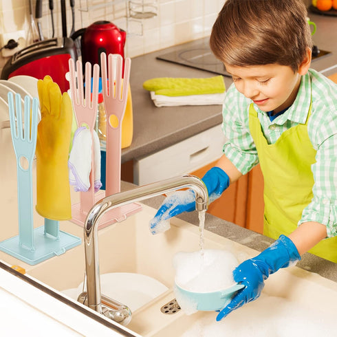 2 Pieces Kitchen Glove Holder Glove Drying Rack Drying Dryer Rack Plastic Mitten Rubber Rack Gloves Hanger Sink Stand Towel Reusable Towel Storage...