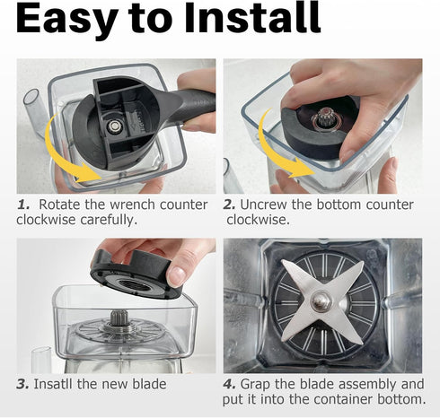 Blade Replacement for Vitamix, Blender Wet Blade Replacement Compatible with Vitamix 5200 Series Blender Mixer 64oz and 32oz Containers...