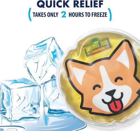 Fit & Fresh Cool Coolers Children's Boo Boo Flexible Gel Ice Pack, 4x4”, Reusable Cold Compress for Minor Injuries, 3 Pack, Cats & Dogs, Small, As...