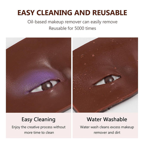 2Pcs Makeup Practice Face, 3D Reusable Silicone Makeup Practice Face Board, Makeup Mannequin Face is Perfect Aid to Practicing Makeup for Beginner...
