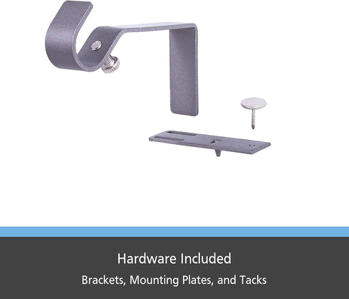 Kenney Fast Fit 5/8" No Measure Curtain Rod Brackets, Pewter...