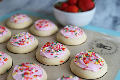 Silicone Baking Mats For Cookies - Pack Of 2 Full Size Baking Silicone Mats - Cookie Sheet For Baking With Size Guiding Circles On Baking Sheet, N...