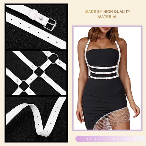 BODIY Plus Size Harness Punk Leather Harness Belts Women Fashion Rave Body Harness...
