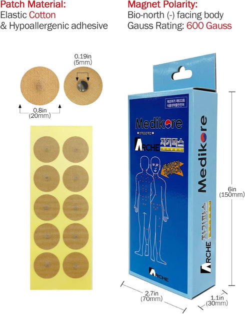 100pcs ACU-Magnetic Patches Healing Tip Magnet Pain Relief Like Acupuncture Pre-attached to Plasters for shoulder wrist neck arm leg back...