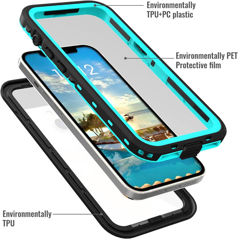 iPhone 13 Waterproof Case -iPhone 13 Full Body 360° Protective Case Shockproof Dustproof IP68 Waterproof Phone Case for iPhone 13 with Built in sc...