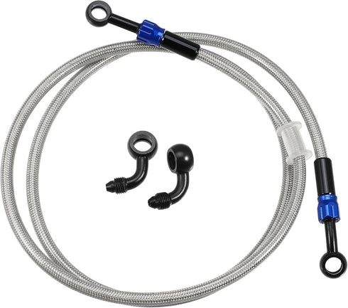 X AUTOHAUX Brake Hose AN3 28 90 Degree M10 Motorcycle Hydraulic Brake Line Oil Hose Pipe Fitting for ATV Motorcycle Motocross Racing Bike 130cm Si...