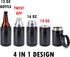4-in-1 Stainless Steel 12 oz Double Wall Vacuum Insulated Can or Bottle Cooler Keeps Beverage Cold for Hours - Also Fits 16 oz Cans - Powder Coate...