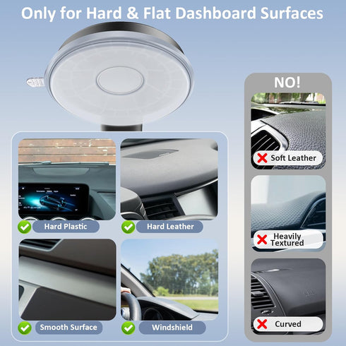 pop-tech Socket Phone Dashboard Mount: Suction Cup Cell Phone Holder fits Dash Windshield Window - Black Universal Car Mount Compatible for iPhone...