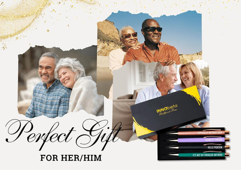 InnoBeta Retirement Gifts for Women, Ballpoint Pen Set of 4, Funny Retired Gifts for Women on Birthday Christmas - 2024...