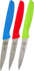 Kitchen Knife 3-Piece Set - 4 inches - Steak and Vegetable Knife - Razor Sharp Pointed Tip, Serrated Edge - Color Coded Kitchen Tools...
