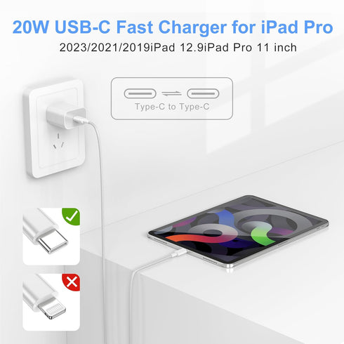 iPhone 15 Charger Fast Charging 3 Pack 20W PD USB C Charger with 10ft Braided Type C to USB C Cable Fast Charging Compatible with iPhone 15/15 Pro...