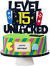 Level 15 Unlocked Video Game Cake Topper - Level 15 Unlocked Awesome 2007 Boy's Birthday Cake Topper - Video Game 15th Birthday Cake Decorations...