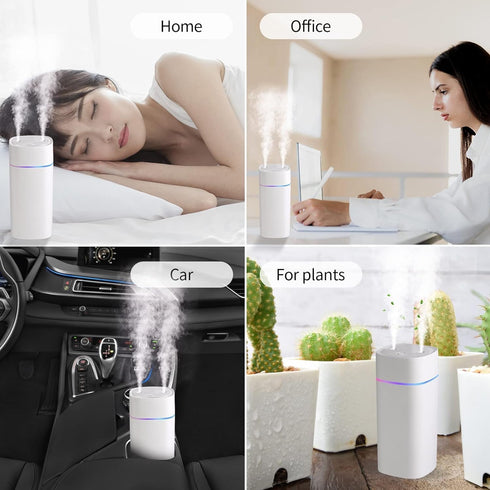 600ml Double Spray Small Humidifier for Bedroom, Mini Humidifier for Plant, Desk,Plant Humidifier with Double Spray, Portable Double Jet Humidifie...