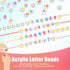 985 Pieces Letter Beads Kit,28 Styles Friendship Bracelet Kit Alphabet Beads Smiley Face Beads for Bracelets Jewelry Making Kit (White Bead Color ...