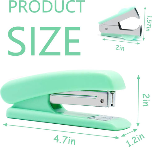 Green Stapler, Desktop Stapler, 25 Sheet Capacity, includes 1000 Staples and Staple Remover...