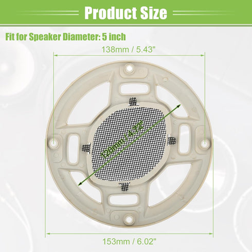 ACROPIX 5" Car Speaker Grills Cover Mesh Round 5 Inch Audio Speaker Subwoofer Guard Protector Case with Mounting Screws Iron Gold Tone Black - Pac...