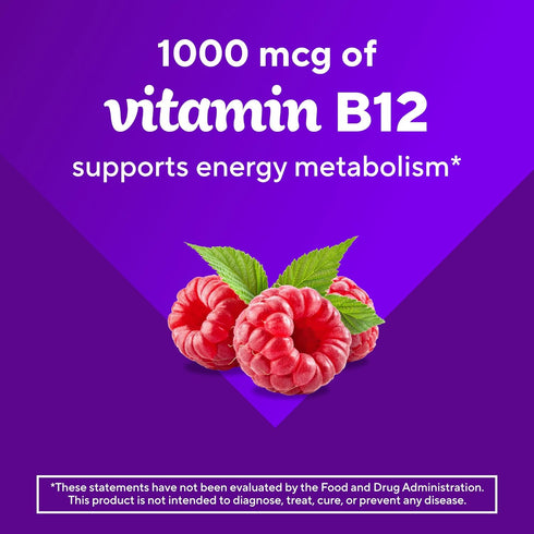 vitafusion Vitamin B12 Gummy Vitamins for Energy Metabolism Support, Natural Raspberry Flavored, America’s Number 1 Gummy Vitamin Brand, 70 Day Su...