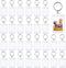 30 PCS Photo Insert Keychains, Acrylic Clear Blank Keyrings Picture Frame Keyring with Split Ring for Personalised Custom and Passport Photo Size,...