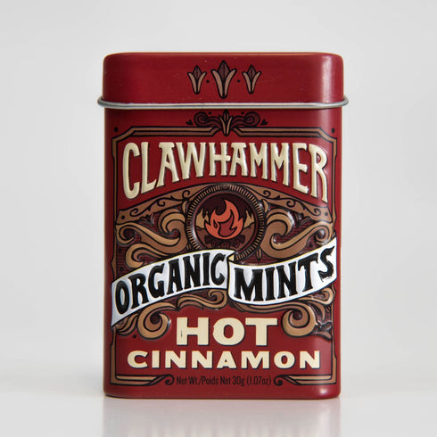 Clawhammer Organic Mints | USDA Certified Organic, Gluten Free, Non-GMO, Kosher | Hot Cinnamon, 30 Count Tin...