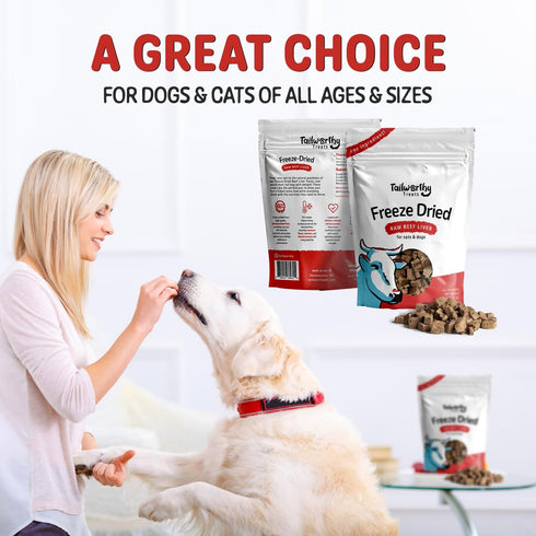 Beef Liver Treats, 4oz, Freeze-Dried Raw Training Dog & Cat Food Topper...