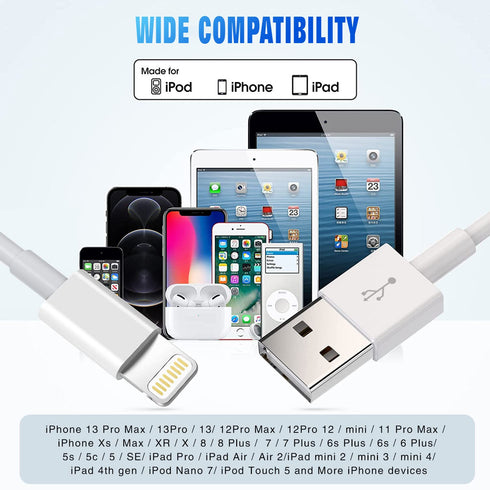 iPhone Charger 3Pack 6FT MFi Certified Lightning Cable Fast Charging Cords Apple Charger Compatible with iPhone 14 13 12 11 XS XR X Pro Max Mini 8...