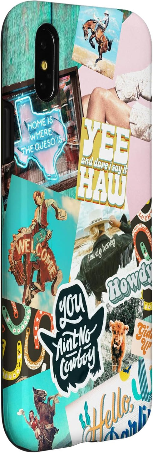 iPhone X/XS Western Cowgirls Howdy Giddy-up Boho Aesthetics Country Chic Case...