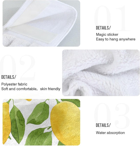 Boccsty Lemon Hanging Kitchen Towels 2 Pieces Summer Lime Tree Branch Dish Cloth Tie Towels Hand Towel Tea Bar Towels for Bathroom Farmhouse House...
