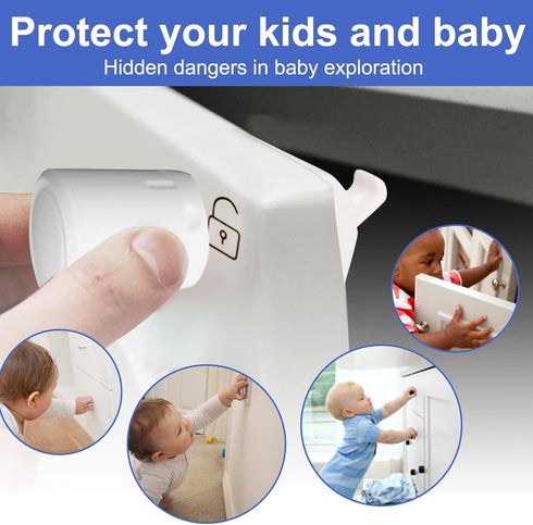 ROTOPATA Magnetic Cabinet Locks for Babies Child, Baby Proofing Safety Latch for Cabinets Drawers Cupboard Kitchen Bedroom, Adhesive or Screw Two ...
