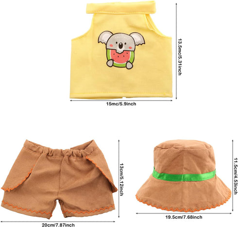 Miunana 13-16 Inch Baby Doll Clothes Jungle Exploration Suits 3pcs with Top and Trousers and Hat for 15 Inch Girl Doll Outfits for 3 Years Old Bab...