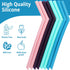8 Reusable Silicone Smoothie Straws and Cleaning Brush, 30 ounce - 20 ounce Tumblers Compatible, Dishwasher Safe, Extra Long Straw - Flexible and ...
