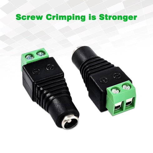 20Pcs Female 12V DC Power Connector 5.5mm x 2.1mm,20 x Female Power Jack Plug Barrel Adapter,DC Power Connector for Led Light Strip CCTV Security ...