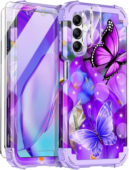 Rancase for Galaxy A15 5G Case,Three Layer Heavy Duty Shockproof Protective Case with 2 Tempered Glass Screen Protector for Samsung Galaxy A15 5G ...
