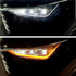 Car LED Daytime Running light Turn Signal 22In Flexible Adhesive DRL Turn Signal Light Strip Decorative Lamp for Car - White/Amber 2Pcs...