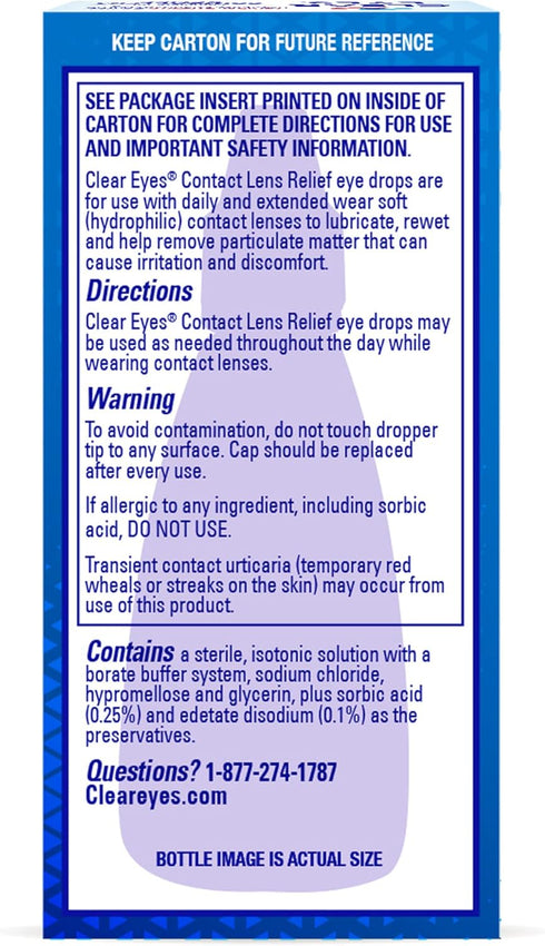 Clear Eyes Eye Drops, Contact Lens Multi-Action Relief,2 Count...