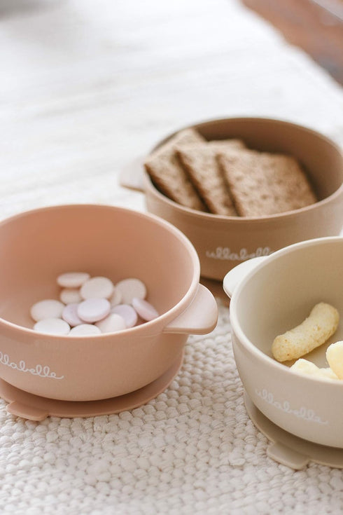 Silicone Baby Bowls with Lids | Toddler Food Storage Bowls Set (Beige)...