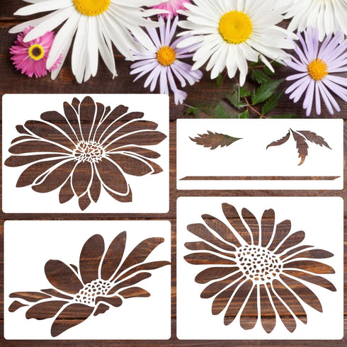 Large Daisy Stencils for Wall Fence Flower Stencils for Painting 14” Flowers Stencil for Home Garden Decor...