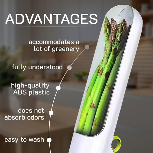 Herb Saver Pod for Refrigerator - 2 Pack Space-Saving Fresh Herb Keeper for Refrigerator - Herb Preserver for Cilantro, Mint & Asparagus - Cilantr...