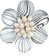 AeraVida Elegant Hand Painted White Zebra Theme Mother of Pearl Floral Style Pin or Trendy Beautiful Brooch...